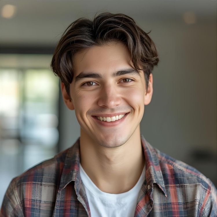 Smiling student profile photo showing a satisfied PrimeGuitarist user after completing an online guitar course.